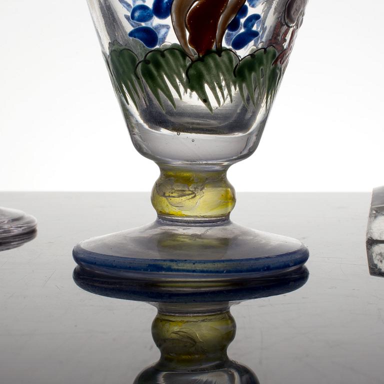 VINGLAS, 13 st, glas, 1700-1800-tal.