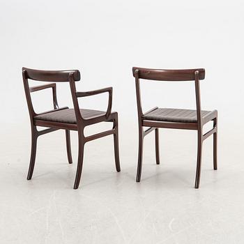 Ole Wanscher, chairs, 8 pcs, "Rungstedlund", Poul Jeppesen, Denmark, second half of the 20th century.