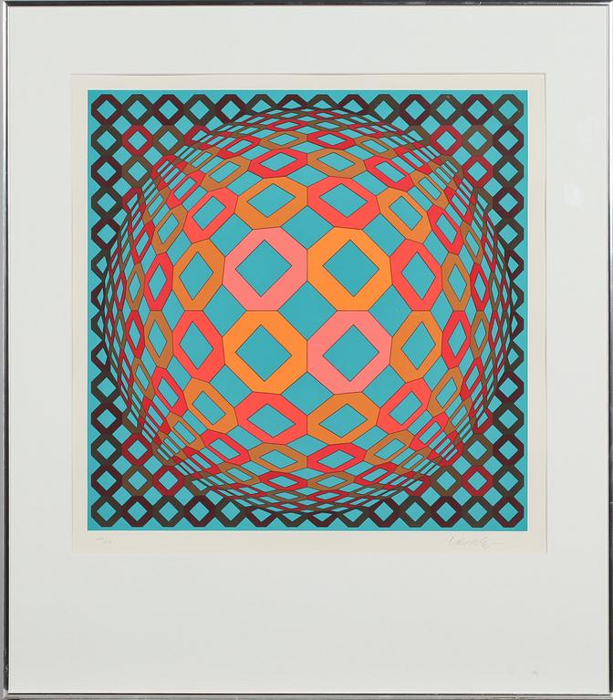 VICTOR VASARELY, färglitografi, signerad och numrerad 153/250.