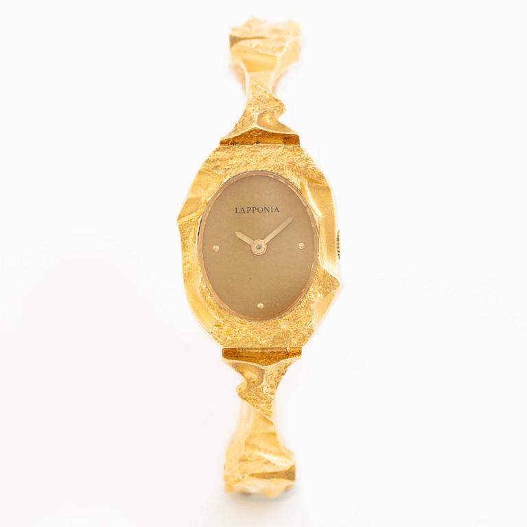 Björn Weckström, wristwatch 18K gold, "Pola Negri", Lapponia 1980.