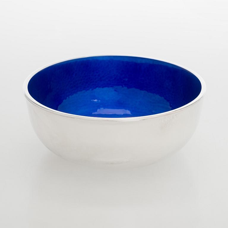 A sterling silver and enamel bowl, maker's mark of A. Tillander, Turku 2005.