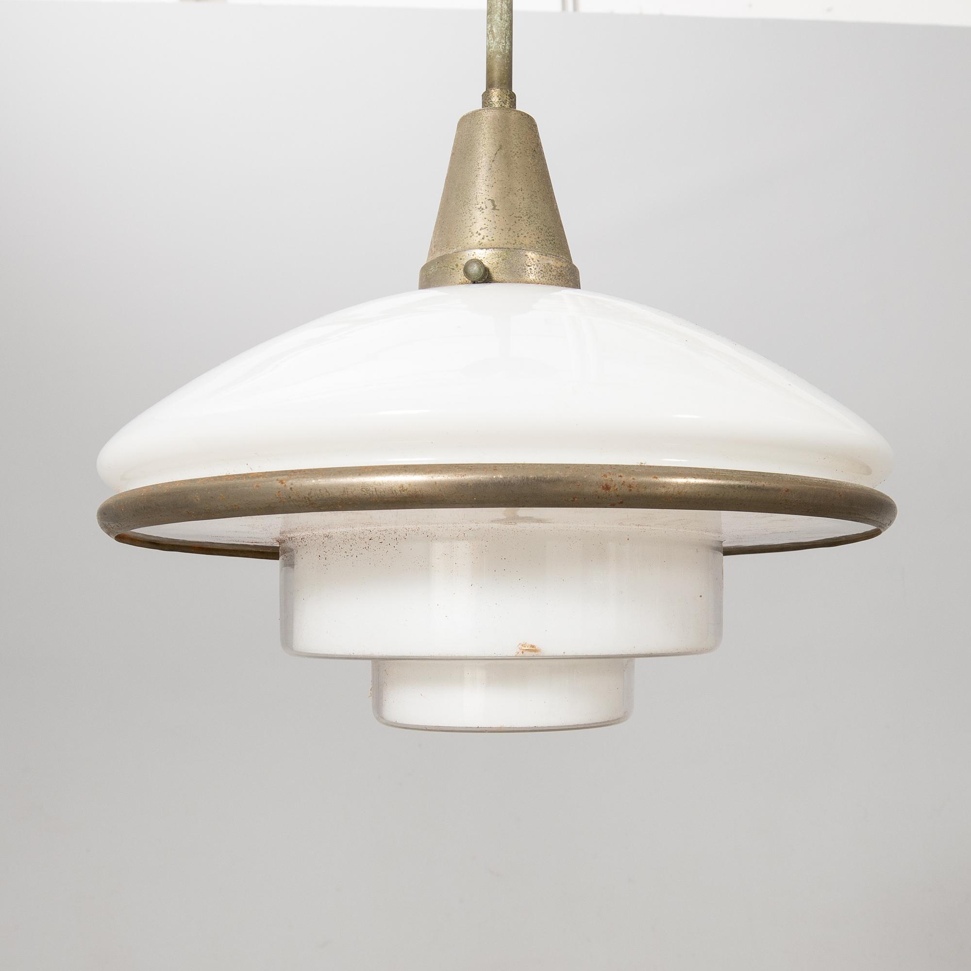 Otto Müller, ceiling lamp, "Sistrah pendant", Megaphos, first half of the 20th century.