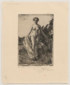 Anders Zorn · ANDERS ZORN, etsning, "Sommar", signerad i blyerts, signerad och daterad 1907 i plåten.