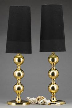 BORDSLAMPOR, ett par, 1900-talets andra hälft.