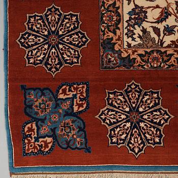 MATTA, semiantik Isfahan, ca 227 x 152,5 cm (samt kortsidorna med ca 1½ respektive ½ cm slätväv).