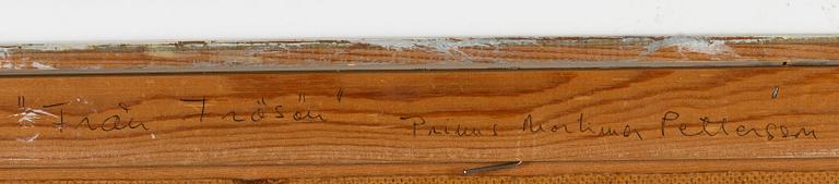 Primus Mortimer Pettersson, olja på pannå, signerad.