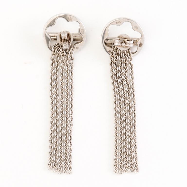 Montblanc necklace and earrings "Star collection" in silver.