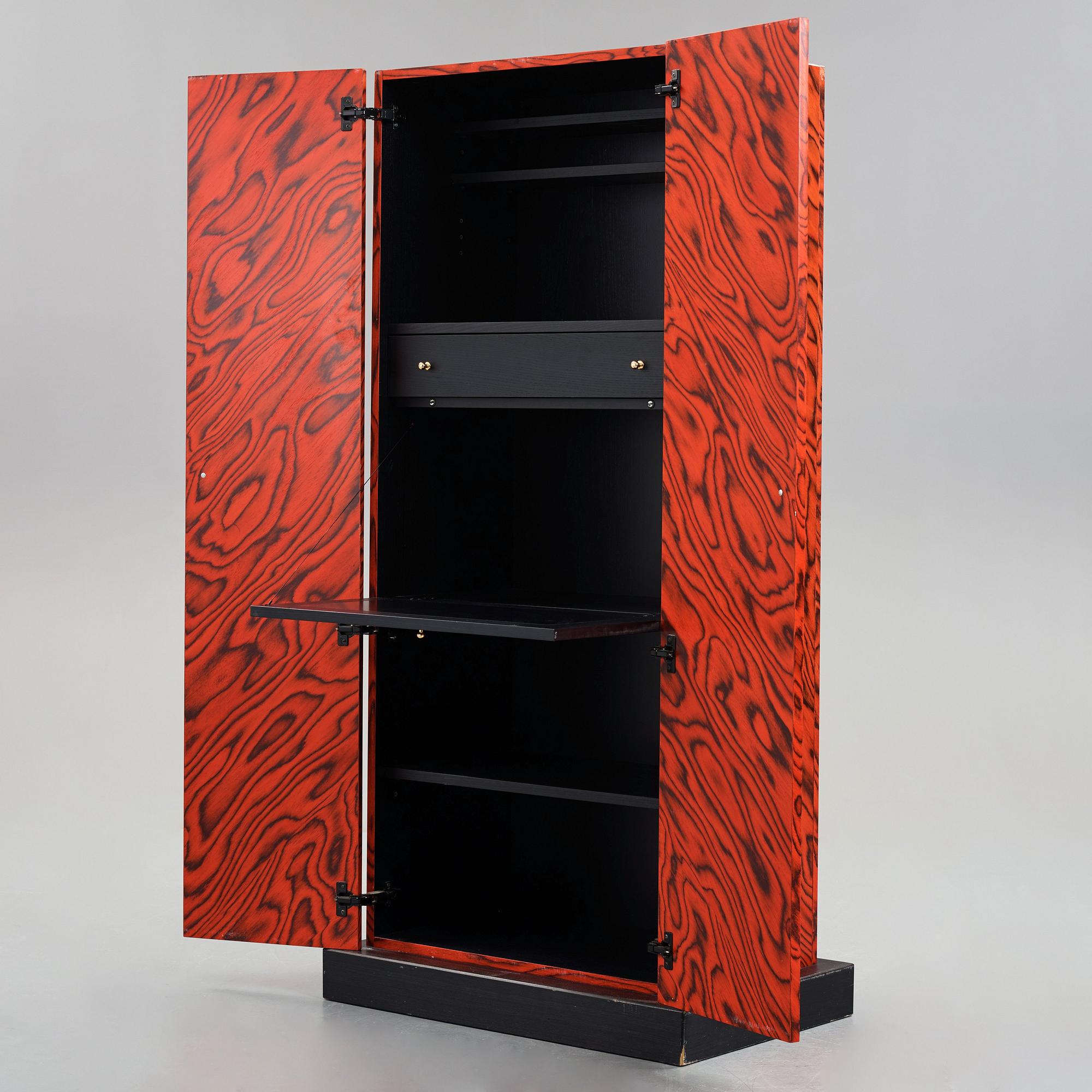 Ettore Sottsass, a red and black lacquered "Nairobi" cabinet by Zanotta, Italy, post 1989.