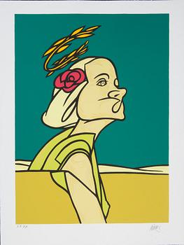 VALERIO ADAMI, färgserigrafi, signerad och numrerad XX/XX.