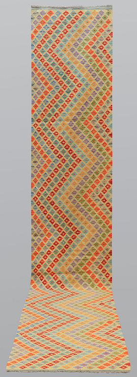 A runner, kilim, ca  484 x 84 cm.