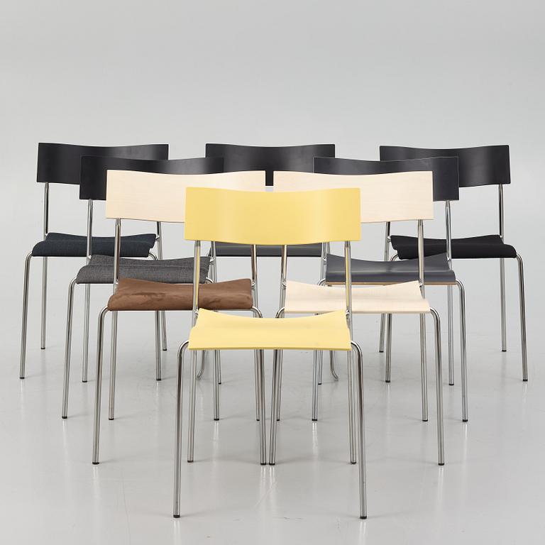 Johannes Foersom & Peter Hiort-Lorenzen, a set of eight 'Campus' chairs, Lammhults, after 1992.