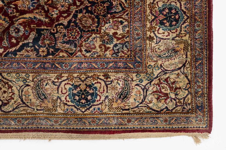 A semi-antique silk Kashan, central Persia, c. 210 x 140 cm.