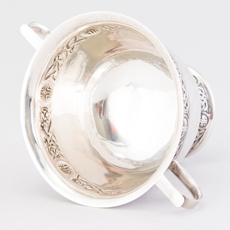 A footed silver bowl, mark of Edmond Johnson, E. Johnson Ltd, Dublin Ireland 1913.