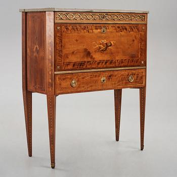 A Gustavian marquetry and ormolu-mounted secretaire by N. P. Stenström (master in Stockholm 1781-90).