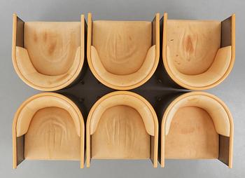 Mats Theselius, a set of six custom ordered "Aluminiumfåtölj", Källemo, Värnamo ca. 1990.