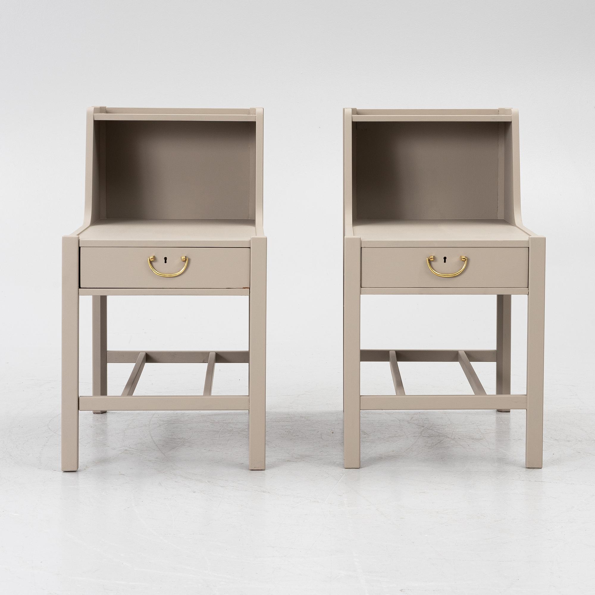 Bedside tables, a pair, second half of the 20th century.