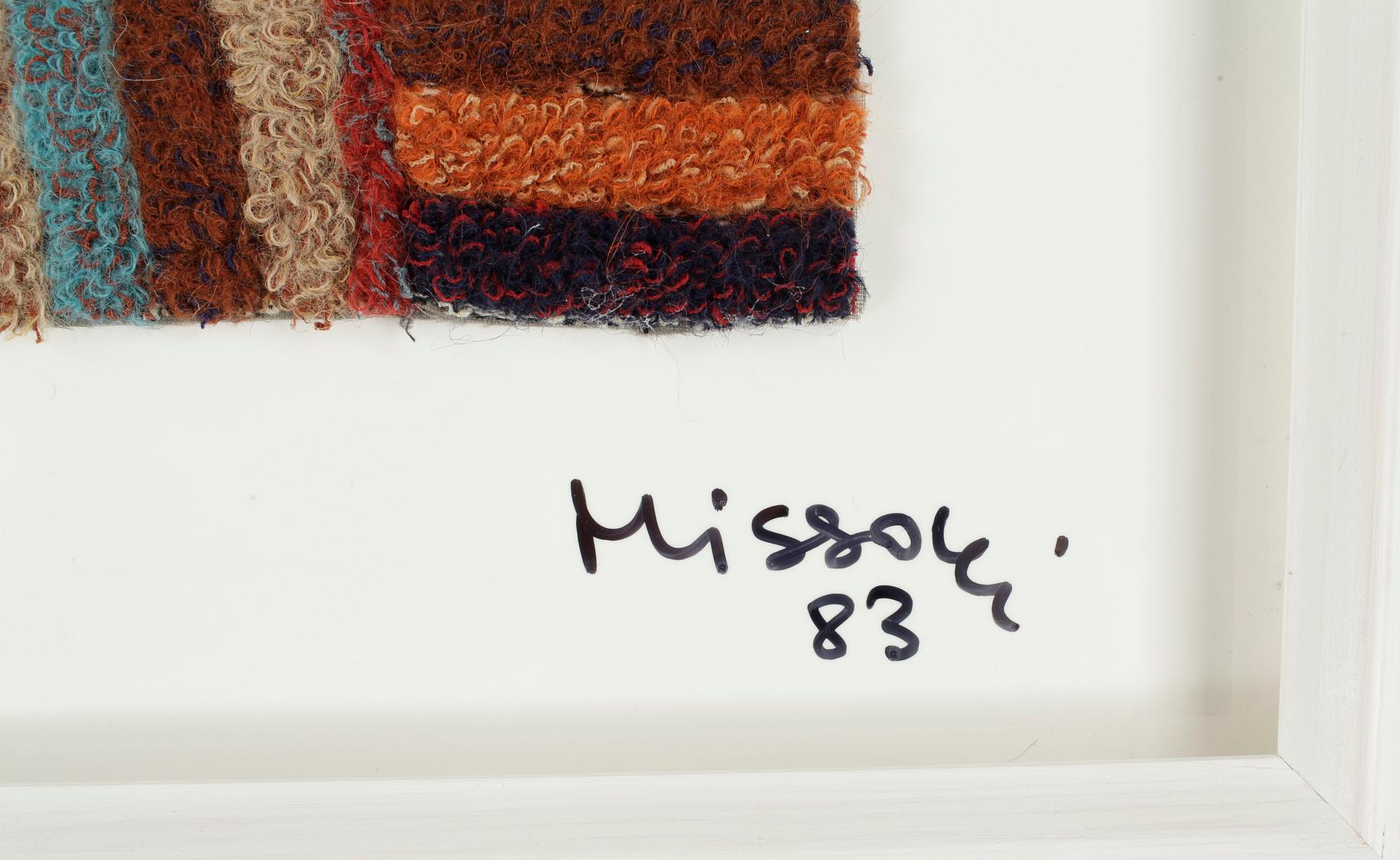OTTAVIO MISSONI, Multipel, textil på plexiglas, signerad och numrerad 23/25, daterad -83.