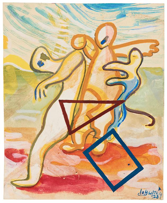 CO Hultén, gouache and watercolour, signed and dated -38.