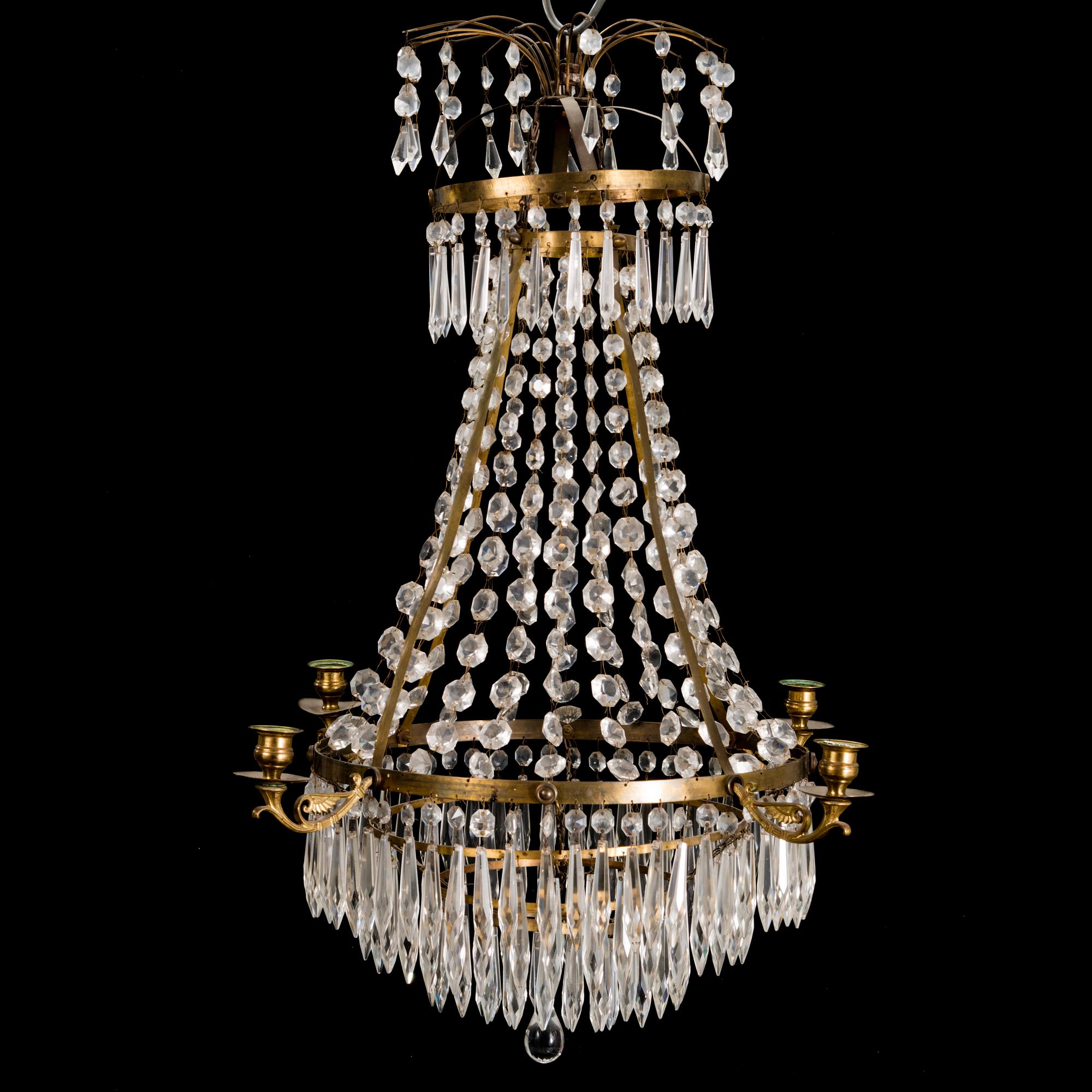 CHANDELIER, Empire style early 20th century.