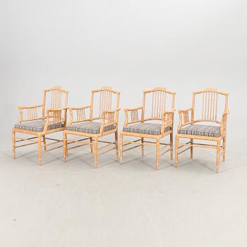 A set of four Giorgetti armchairs Italy later part of the 20th century.