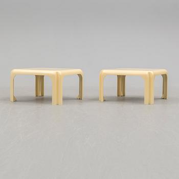 A pair of 'Elena' tables by Vico Magistretti, Italy, later part of the 20th century.