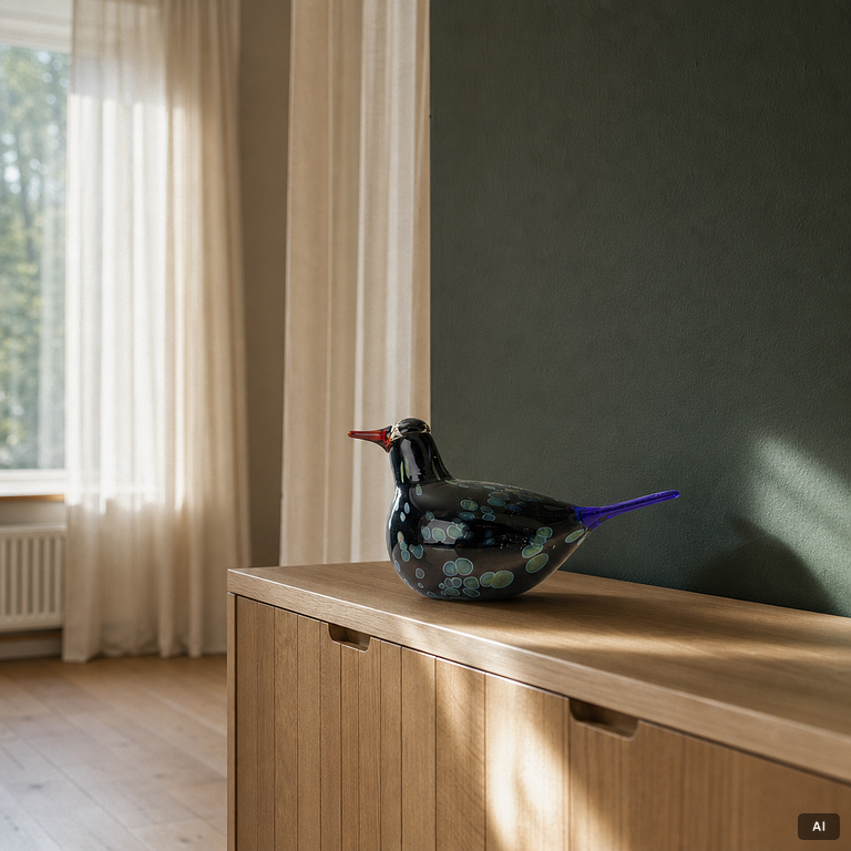 Oiva Toikka, årsfågel, Nuutajärvi, notsjö, Iittala, Finland, 2003.