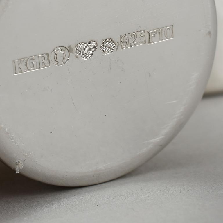 BÄGARE, 6 st, silver, Kurt Ribbhagen, Stockholm, 1980, vikt ca 867 gram.