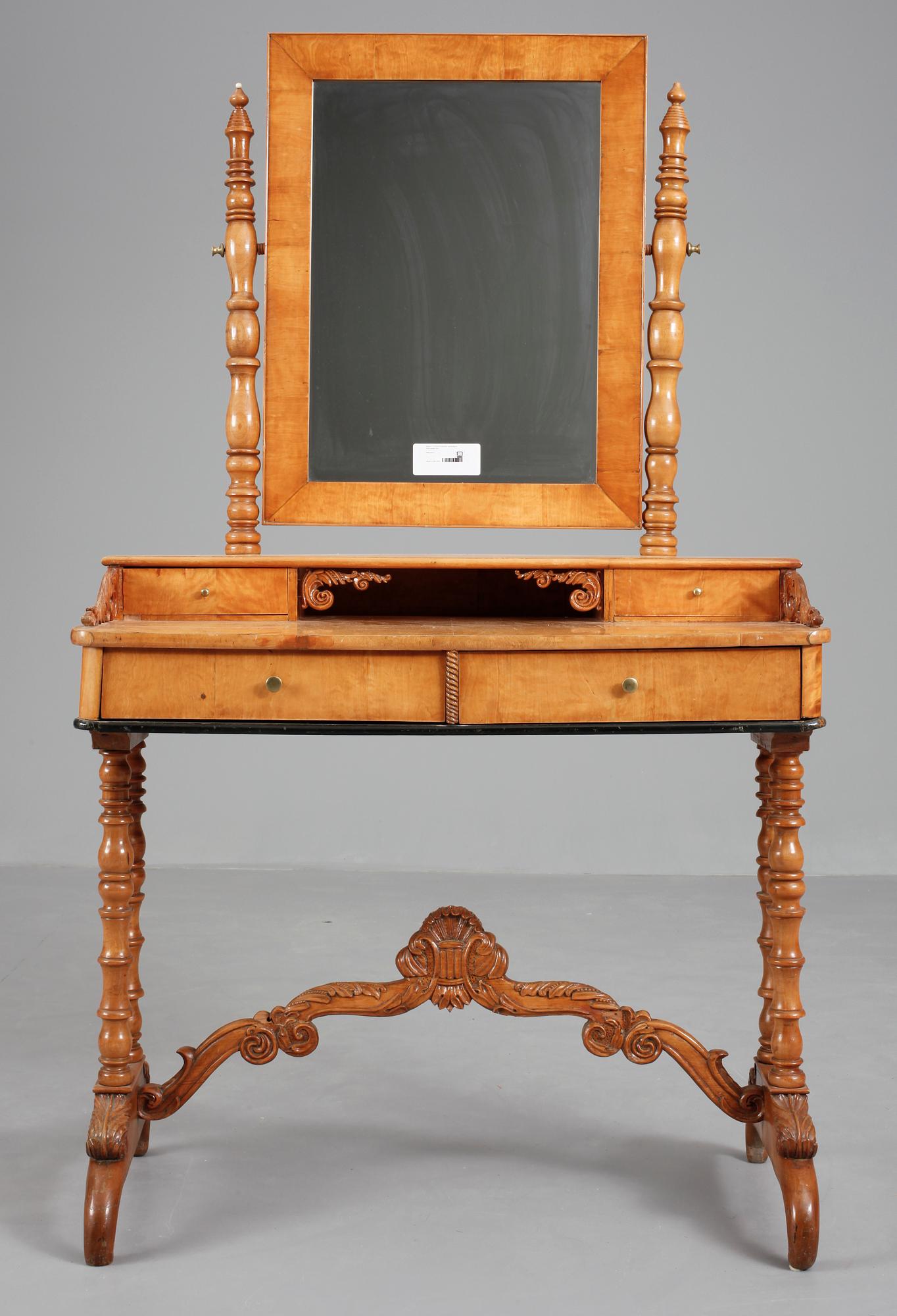 TOILETTEBORD, senempire, JA Hoffman, sign med blyerts á tergo, Härnösand 1800-talets mitt.