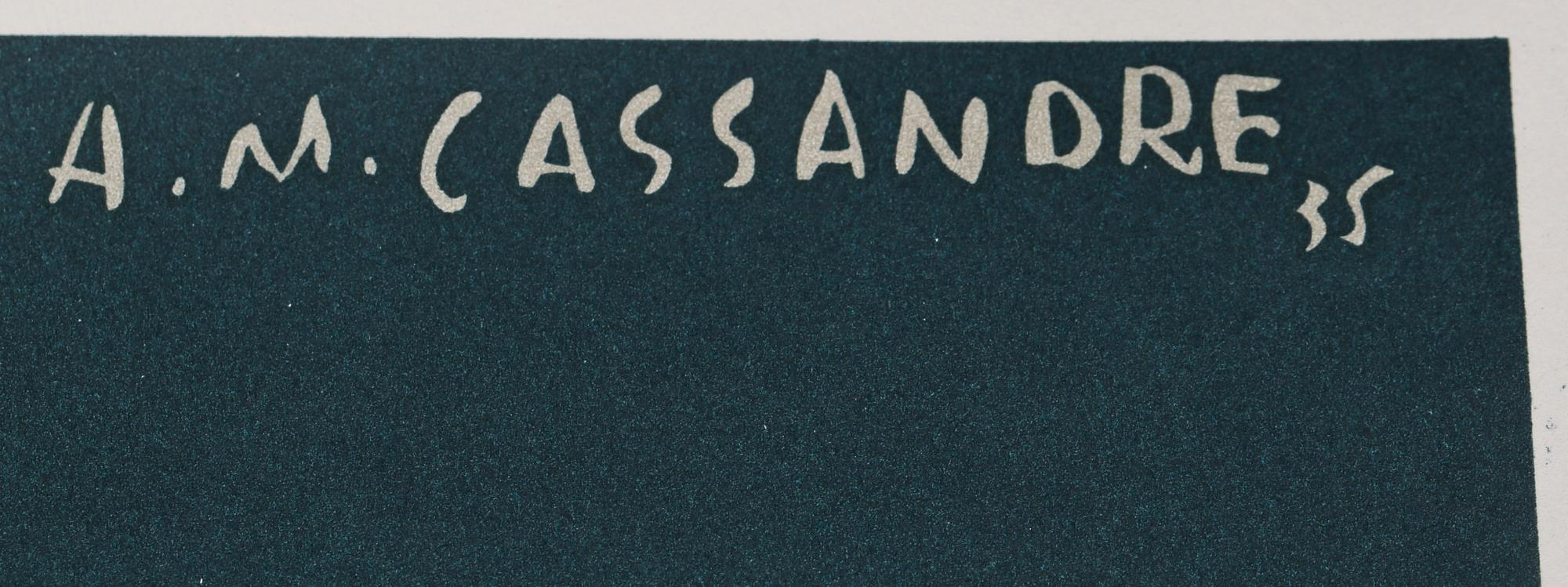 ADOLPHE MOURON CASSANDRE, efter, färglitografisk affisch, signerad och daterad 35 i trycket.