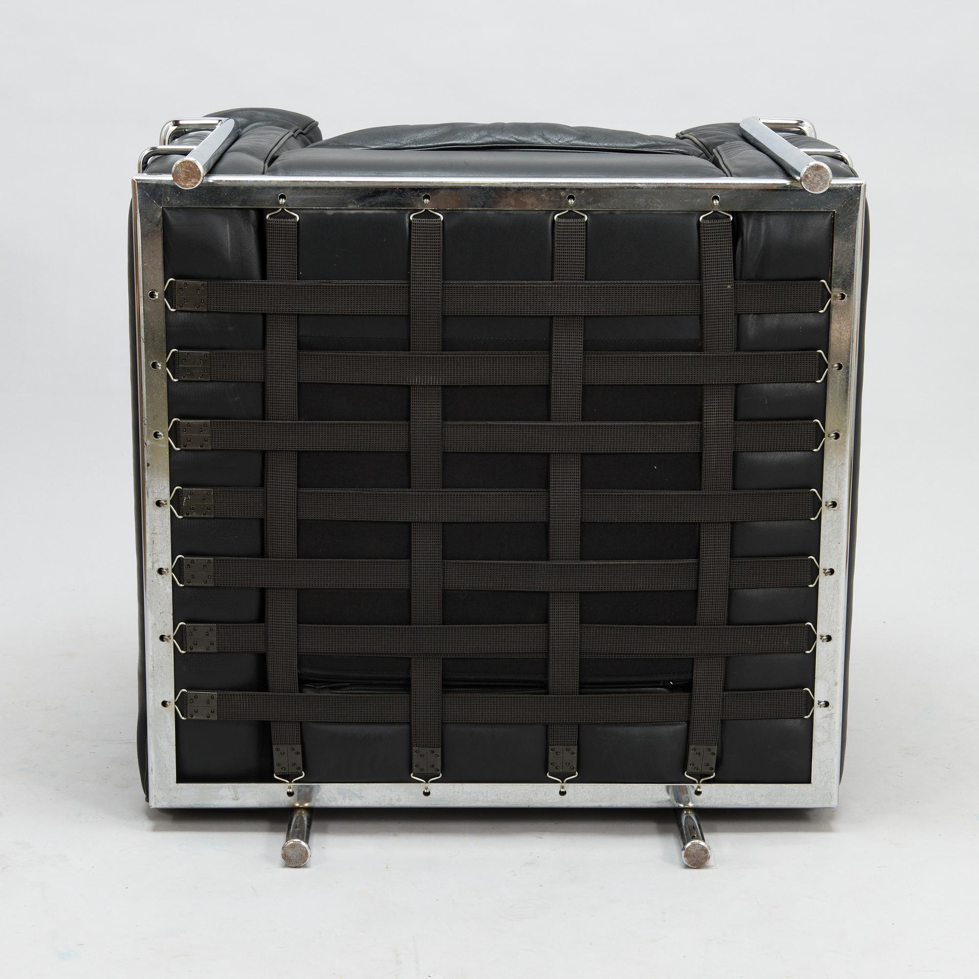 LE CORBUSIER, PIERRE JEANNERET & CHARLOTTE PERRIAND, nojatuoli, "LC2", Cassina, Italia.