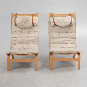 Knud Faerch, a pair of 'Bolman' armchairs, 1960's/70's.