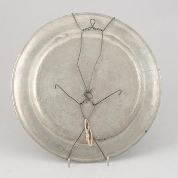 A group of six pewter dishes, different makers mark, most early 19th Century, Swedish/English.