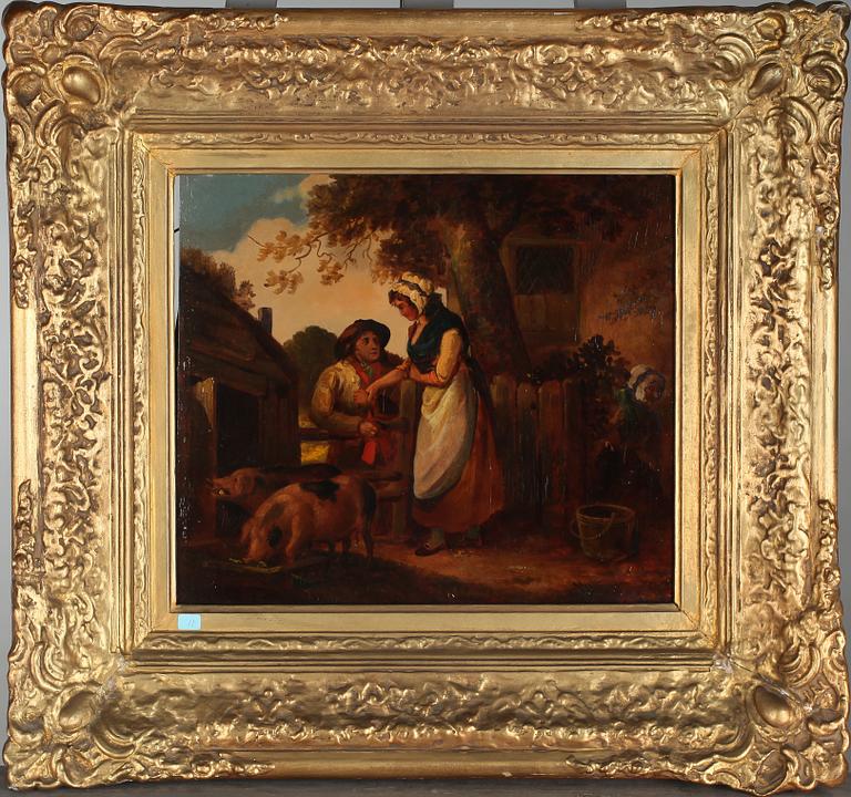 GEORGE MORLAND, hans art, olja på pannå, signerad och daterad 1790.