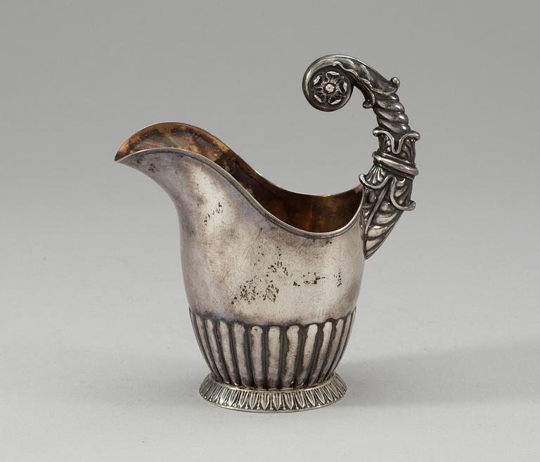 A Swedish silver creamjug, marks of A.Zethelius, 1827.