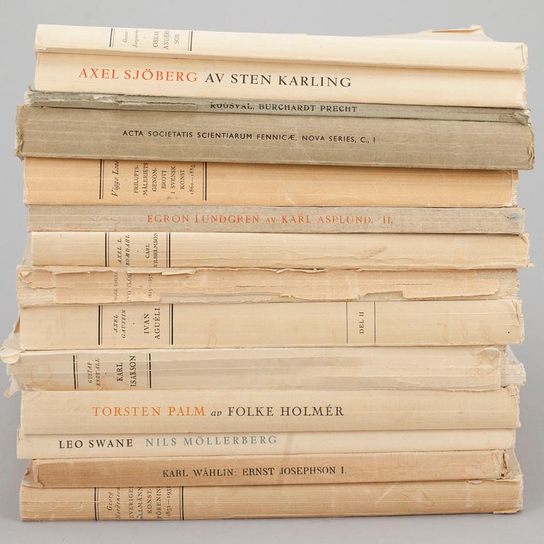 BÖCKER, ca 45 st, svenska konstnärer, bl.a. Sveriges Allmänna Konstföreningens publikationer.