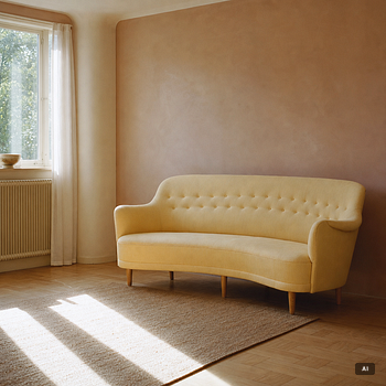 Carl Malmsten, a sofa, 'Samsas rund', AB O.H. Sjögren, Tranås.