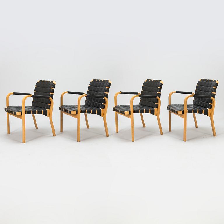 ALVAR AALTO, four late-20th-century '45' armchairs for Artek.