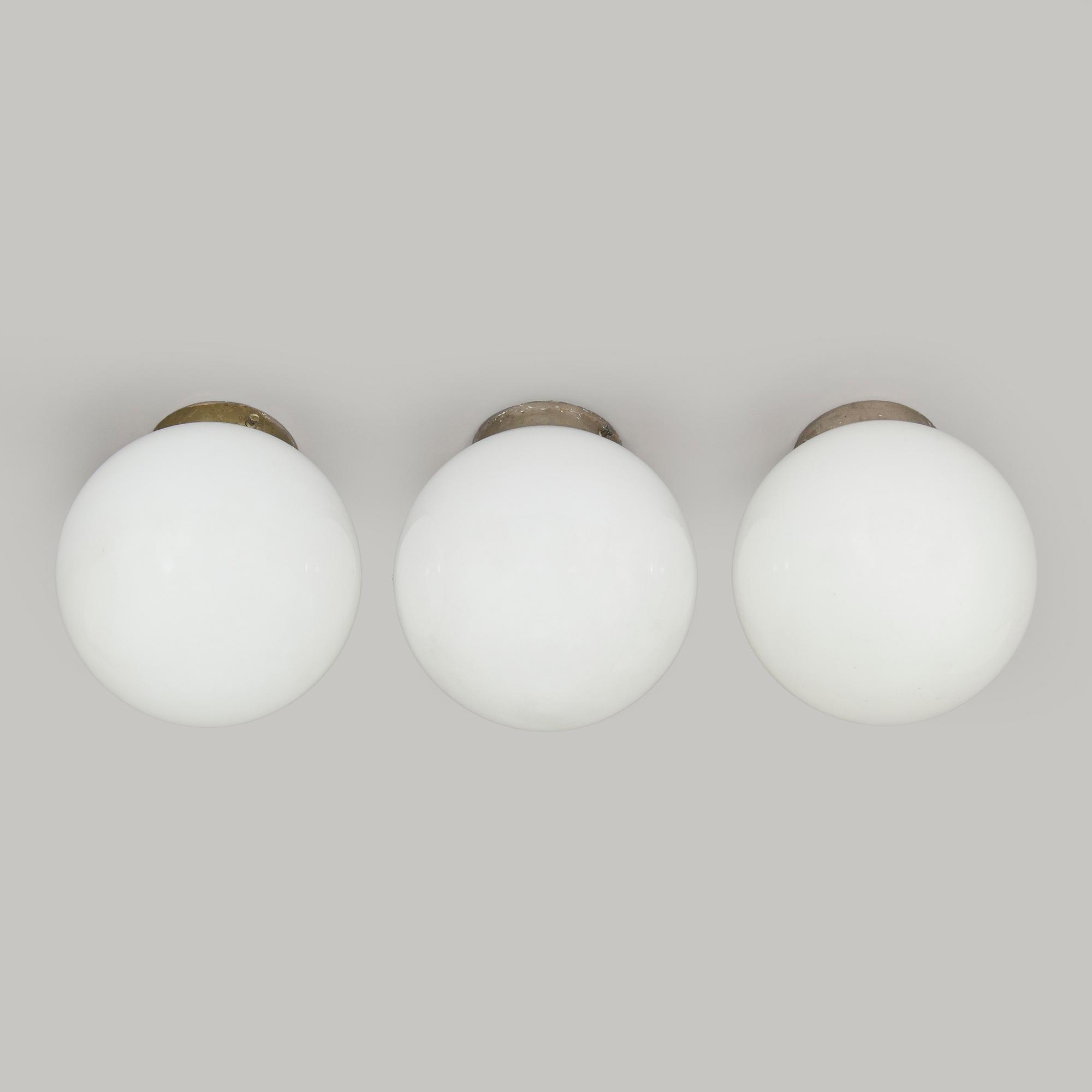 Paavo Tynell, a set of three 1930s ceiling lamps '2008' for Taito Oy.