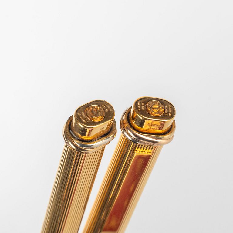 Cartier, kulspetspennor, 2 st samt nyckelring.