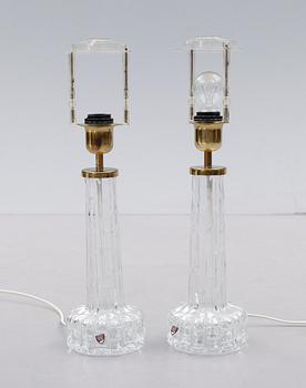 BORDSLAMPOR, 1 par, glas, Carl Fagerlund, Orrefors.