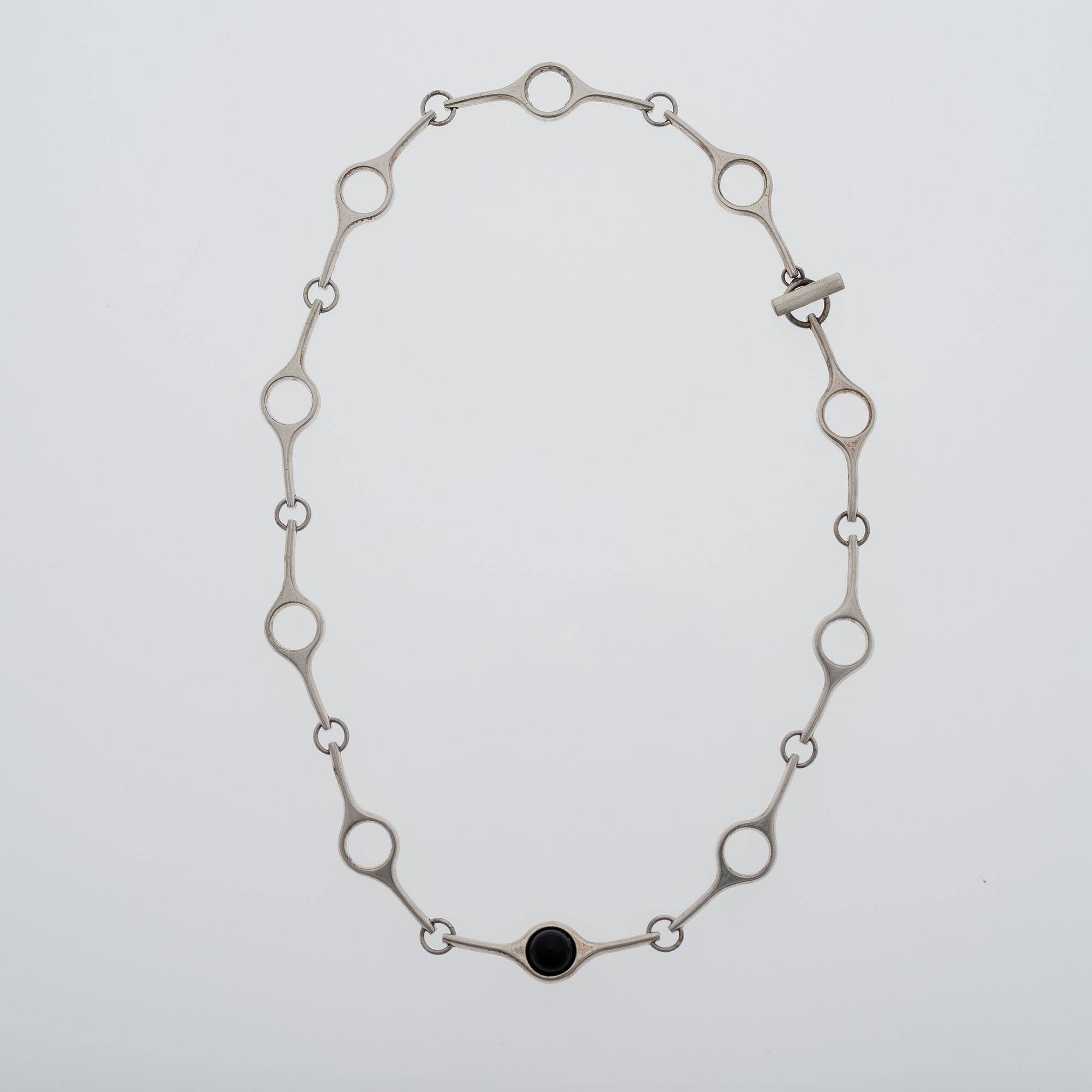 COLLIER, "Sphere", Georg Jensen, silver, svart agat.