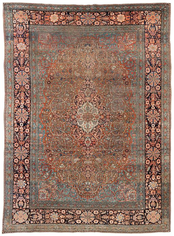 A Kashan 'Mohtasham' carpet, c. 354 x 257 cm.