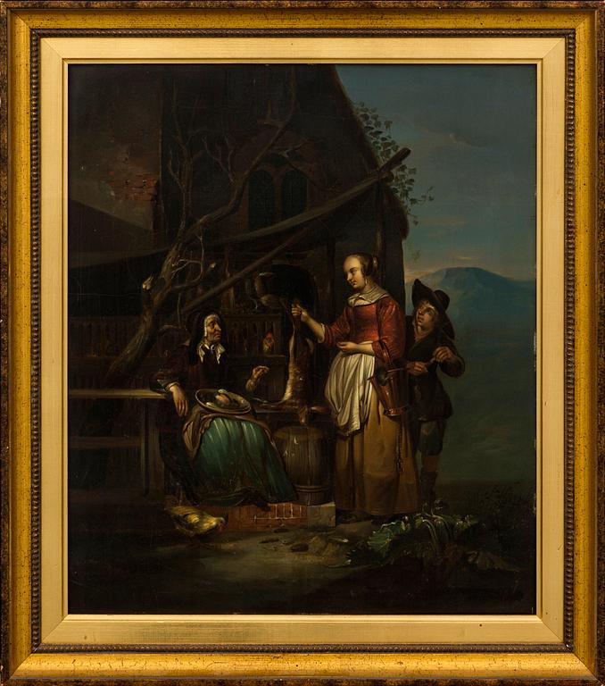 GABRIEL METSU, older copy after, oil on copper plate.