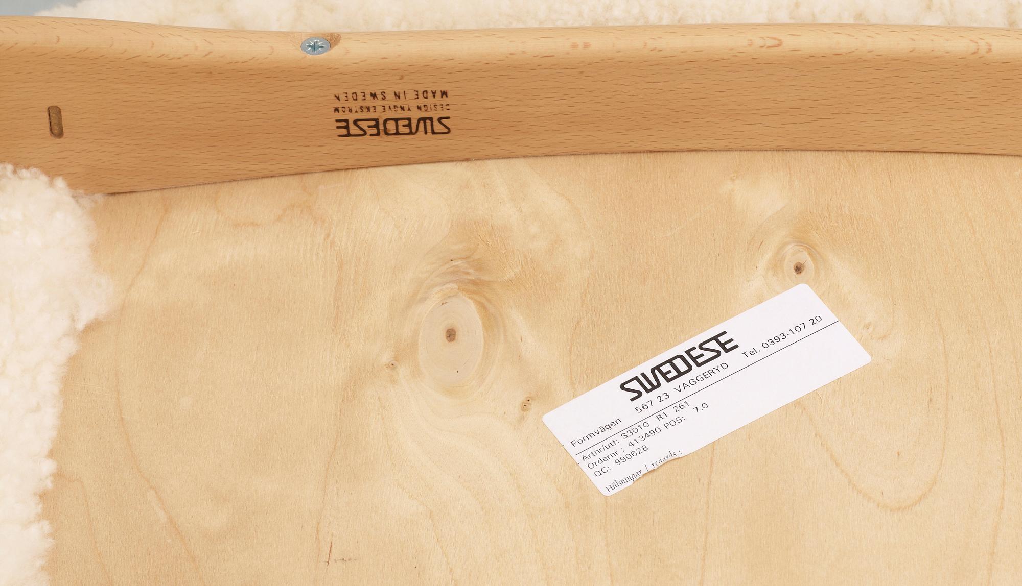 KARMSTOL samt PALL, "Lamino", Yngve Ekström Swedese, 1900-talets slut.