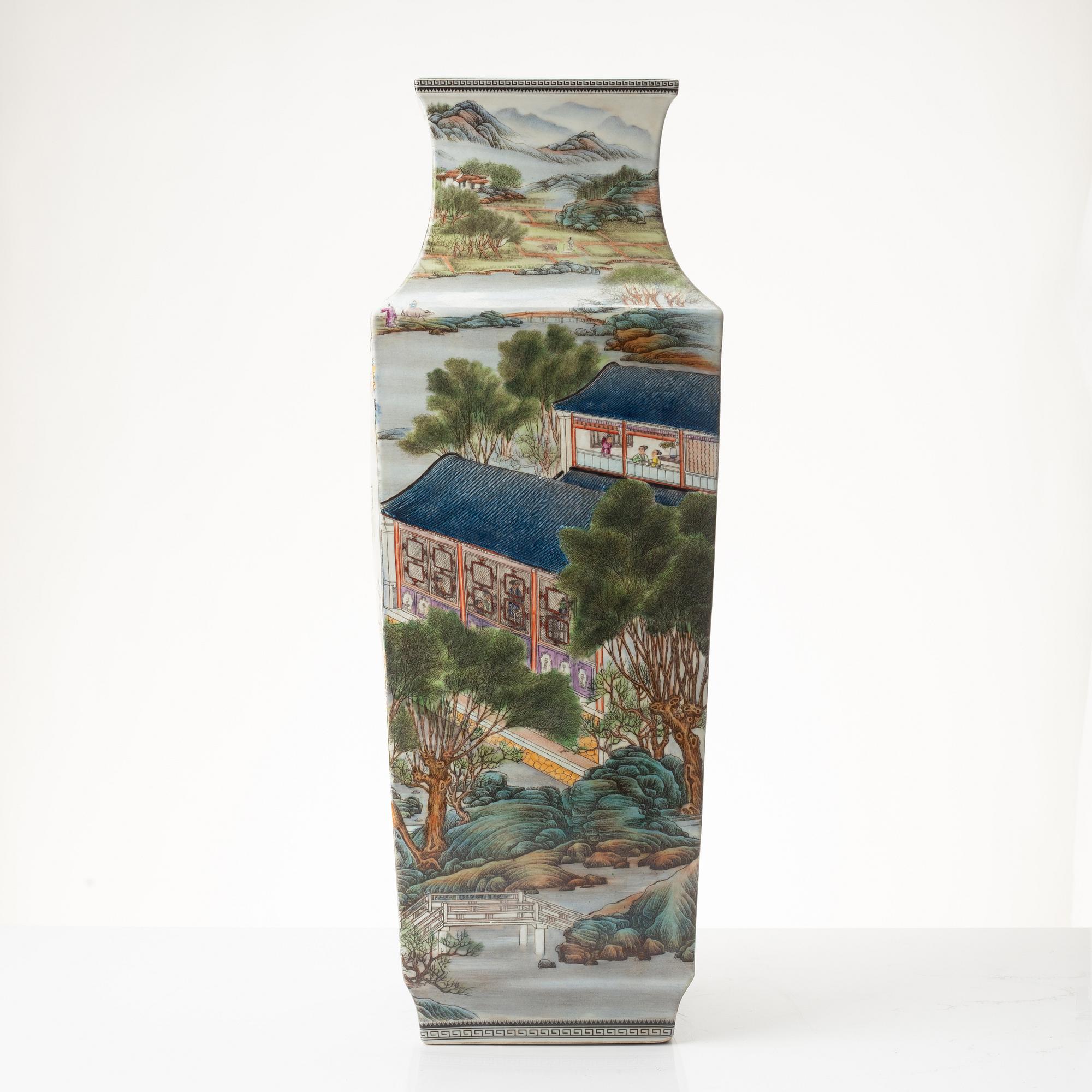 A large Chinese porcelain vase, modern.
