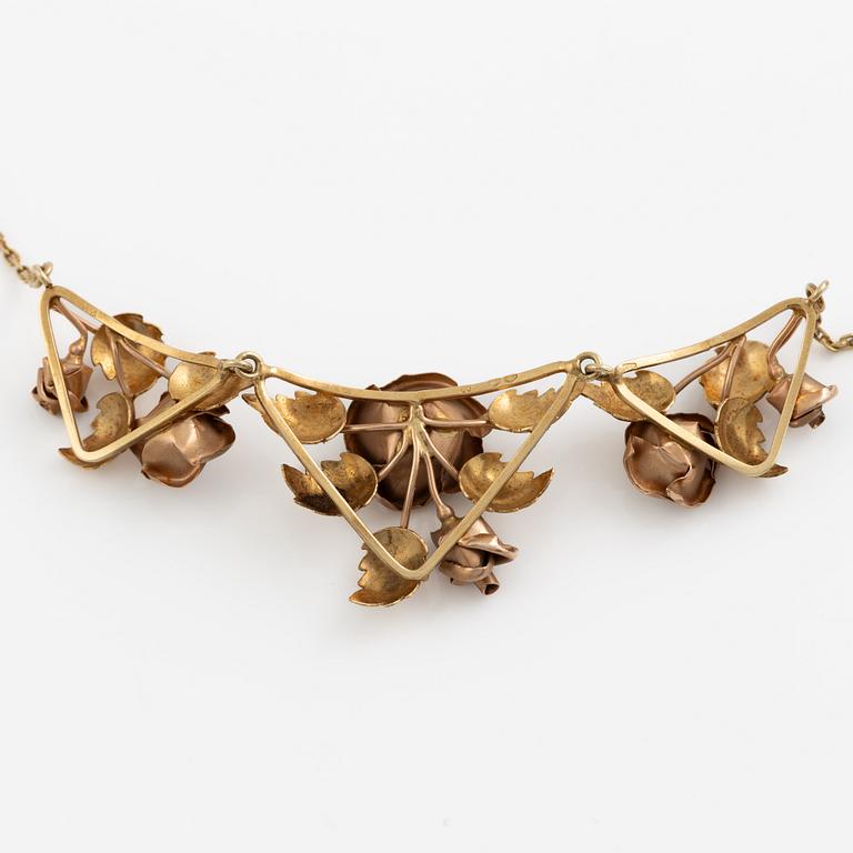 Collier, 14K guld, Wien, Österrike, troligen omkring 1900-talets mitt.