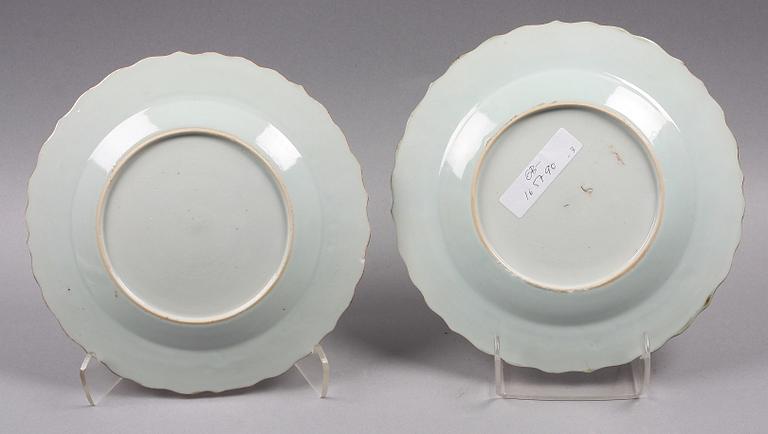 TALLRIKAR, 4 st, porslin, Kina, 1700-tal.