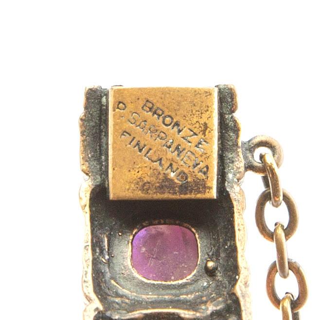 Pentti Sarpaneva, bracelet bronze with amethysts.