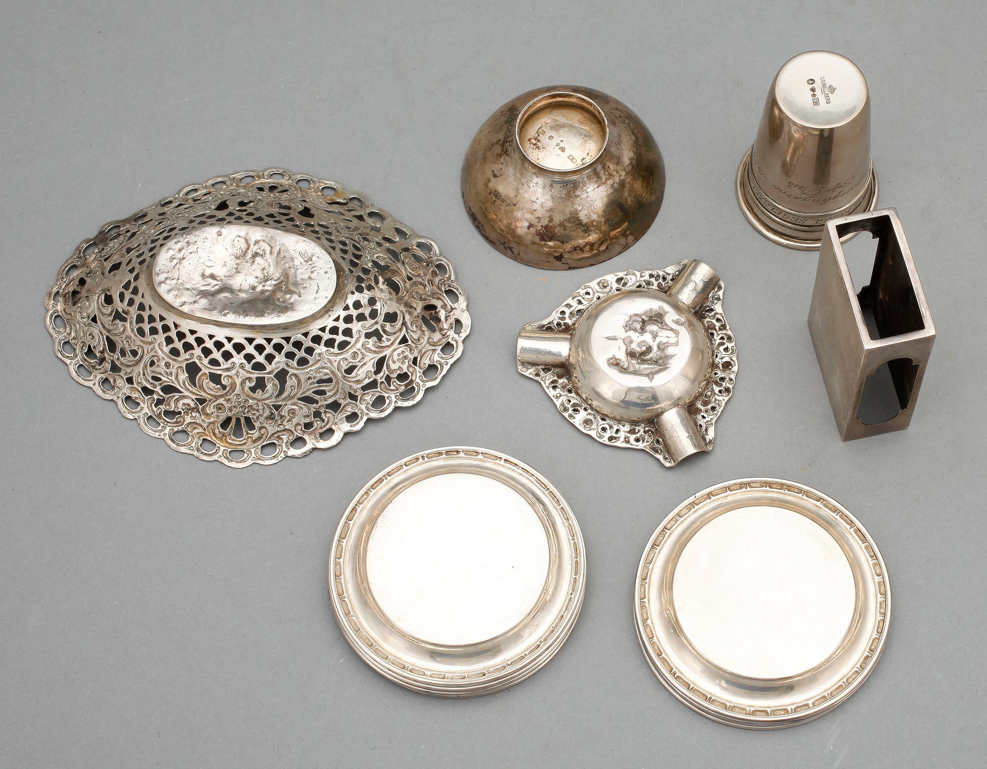 BESTICKSERVISDELAR, 41 delar, silver, bla K Anderson, mestadels 1900-tal. Totalvikt: ca 1060 gram.