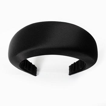 Prada, A black silk hairband.